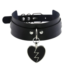 Harajuku Punk Rock Rivet Goth Choker | PU Leather Collar with Heart, Cross & Spikes | Hip Hop Bondage Jewelry for Women