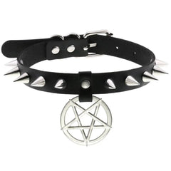 Harajuku Punk Rock Rivet Goth Choker | PU Leather Collar with Heart, Cross & Spikes | Hip Hop Bondage Jewelry for Women