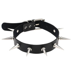 Harajuku Punk Rock Rivet Goth Choker | PU Leather Collar with Heart, Cross & Spikes | Hip Hop Bondage Jewelry for Women