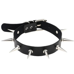 Harajuku Punk Rock Rivet Goth Choker | PU Leather Collar with Heart, Cross & Spikes | Hip Hop Bondage Jewelry for Women