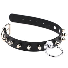 Harajuku Punk Rock Rivet Goth Choker | PU Leather Collar with Heart, Cross & Spikes | Hip Hop Bondage Jewelry for Women