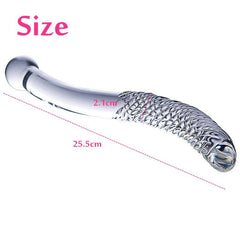 Double-Ended Pyrex Glass Dildo – Spiral & Granule G-Spot Massager