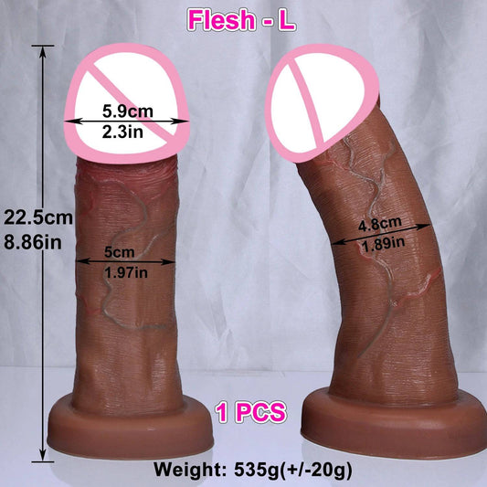 Huge Soft Realistic Dildo with Suction Cup - Double-Layer Design