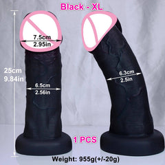 Huge Soft Realistic Dildo with Suction Cup - Double-Layer Design