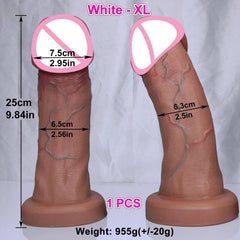 Huge Soft Realistic Dildo with Suction Cup - Double-Layer Design