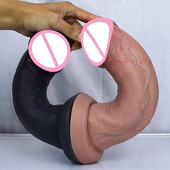 Huge Soft Realistic Dildo with Suction Cup - Double-Layer Design