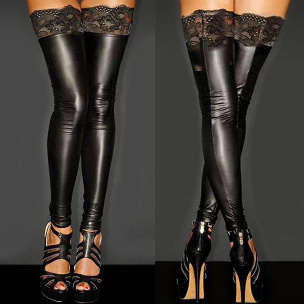 Lace Trim Long Tube Socks - Passion Pulse Adult