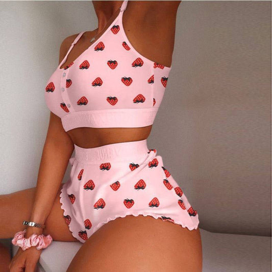 Strawberry lips lingerie set