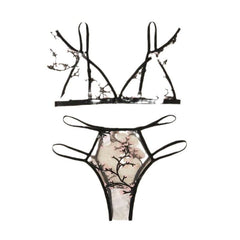 Sexy Plum Blossom Embroidered Sexy Underwear