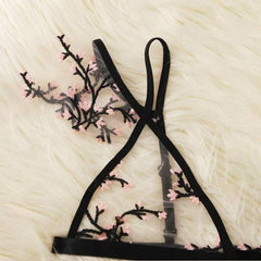 Sexy Plum Blossom Embroidered Sexy Underwear