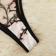 Sexy Plum Blossom Embroidered Sexy Underwear